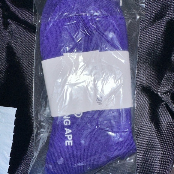 Bape- A Bathing Ape socks- Purple - NEW - Picture 2 of 2